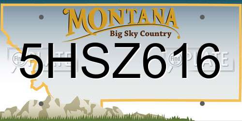 5HSZ616 Montana License Plate