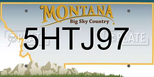 5HTJ97 Montana License Plate