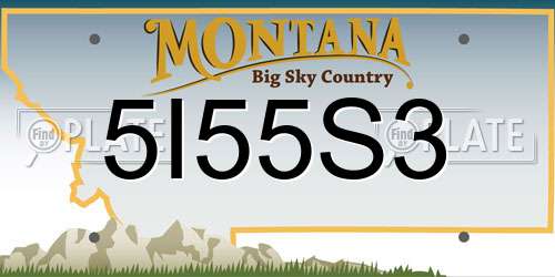 5I55S3 Montana License Plate