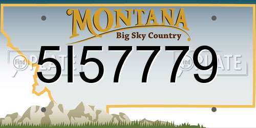 5I57779 Montana License Plate