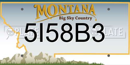 5I58B3 Montana License Plate