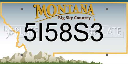 5I58S3 Montana License Plate