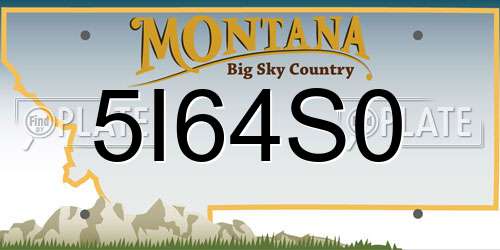 5I64S0 Montana License Plate