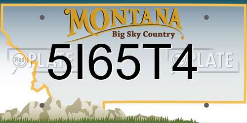 5I65T4 Montana License Plate