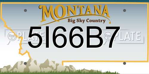 5I66B7 Montana License Plate