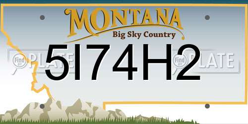 5I74H2 Montana License Plate