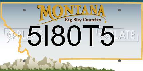 5I80T5 Montana License Plate
