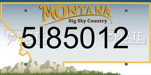 5I85012 Montana License Plate