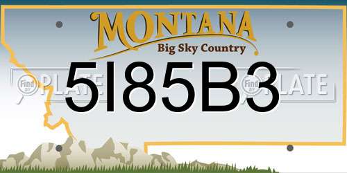 5I85B3 Montana License Plate