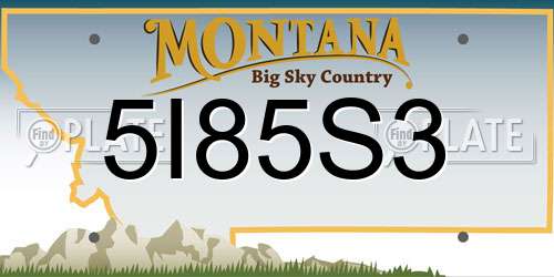 5I85S3 Montana License Plate