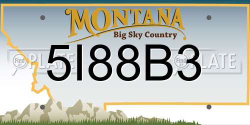 5I88B3 Montana License Plate