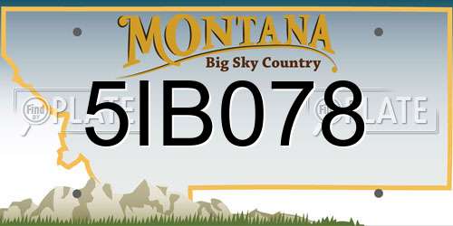5IB078 Montana License Plate