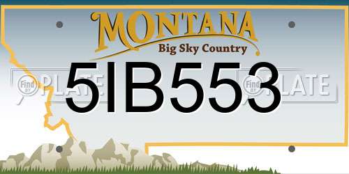 5IB553 Montana License Plate