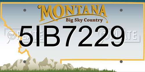 5IB7229 Montana License Plate