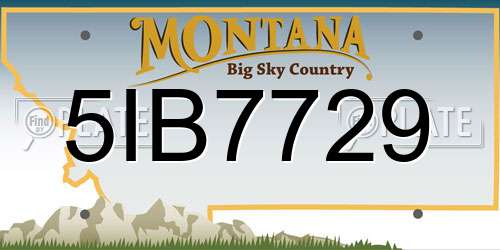 5IB7729 Montana License Plate