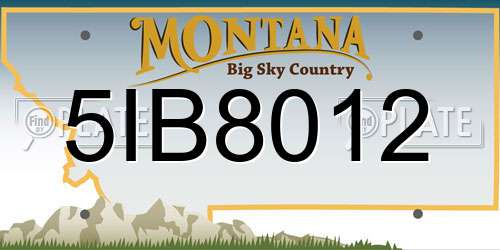 5IB8012 Montana License Plate