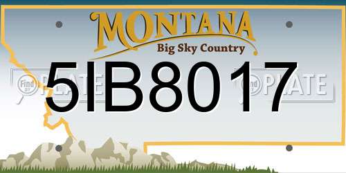 5IB8017 Montana License Plate