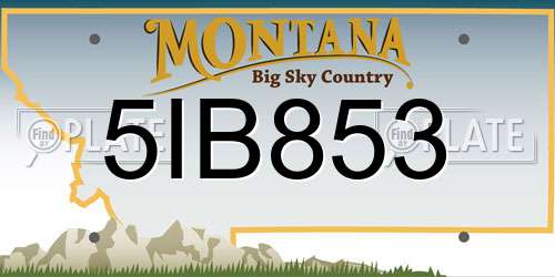 5IB853 Montana License Plate