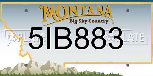 5IB883 Montana License Plate