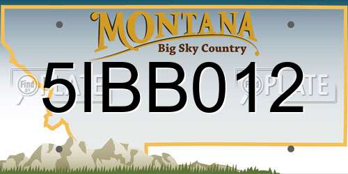5IBB012 Montana License Plate
