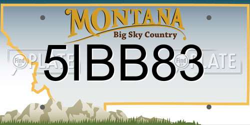 5IBB83 Montana License Plate