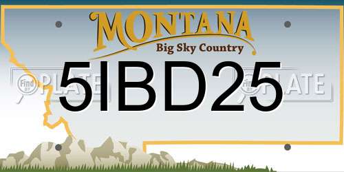 5IBD25 Montana License Plate