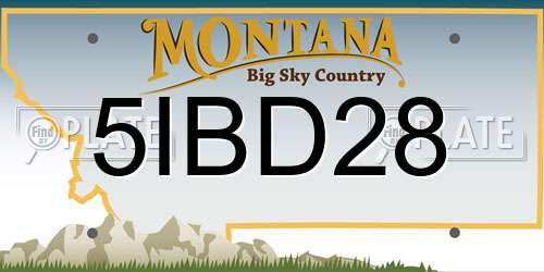 5IBD28 Montana License Plate