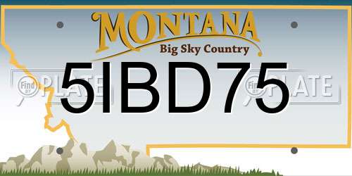 5IBD75 Montana License Plate