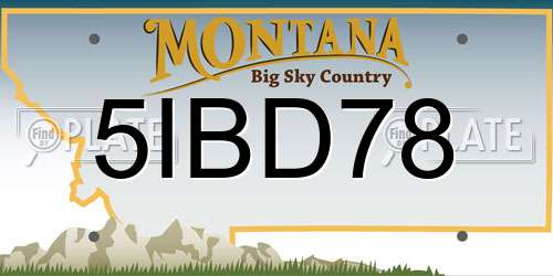 5IBD78 Montana License Plate
