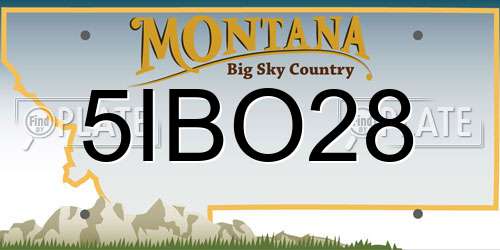 5IBO28 Montana License Plate