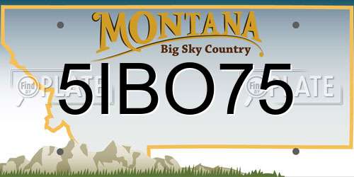 5IBO75 Montana License Plate