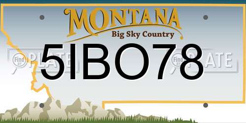 5IBO78 Montana License Plate