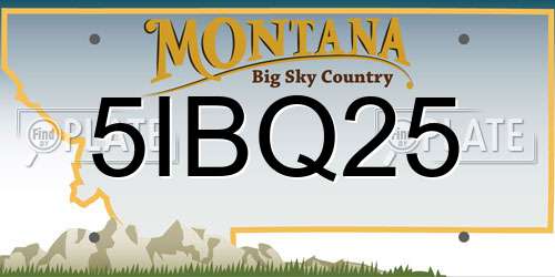 5IBQ25 Montana License Plate
