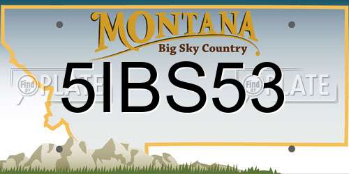5IBS53 Montana License Plate