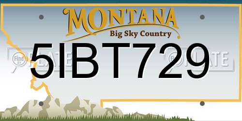 5IBT729 Montana License Plate