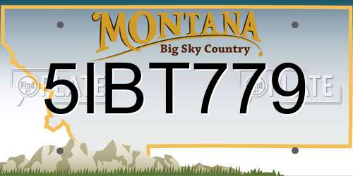 5IBT779 Montana License Plate