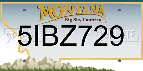 5IBZ729 Montana License Plate