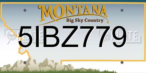 5IBZ779 Montana License Plate