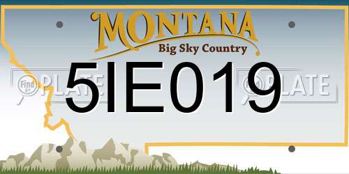 5IE019 Montana License Plate