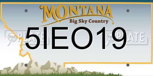 5IEO19 Montana License Plate