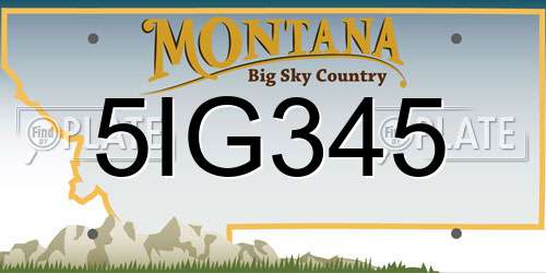 5IG345 Montana License Plate