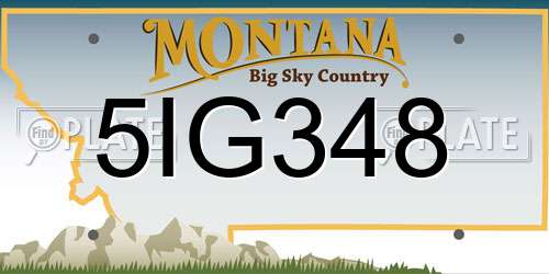 5IG348 Montana License Plate
