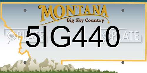 5IG440 Montana License Plate