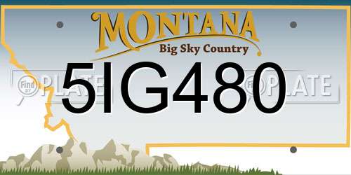 5IG480 Montana License Plate