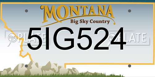 5IG524 Montana License Plate