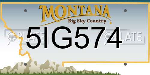 5IG574 Montana License Plate