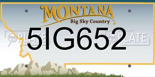 5IG652 Montana License Plate