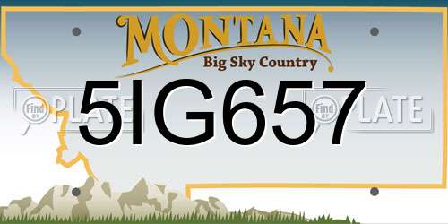 5IG657 Montana License Plate