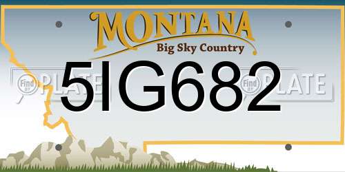 5IG682 Montana License Plate