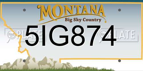 5IG874 Montana License Plate